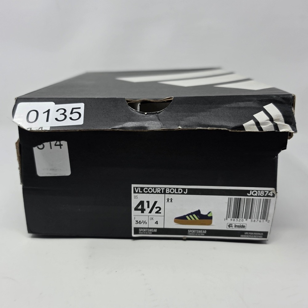 Adidas VL Court Bold J Purple Neon Yellow Platform Sneakers JQ1874 Youth 4.5/W6 - Picture 10 of 10